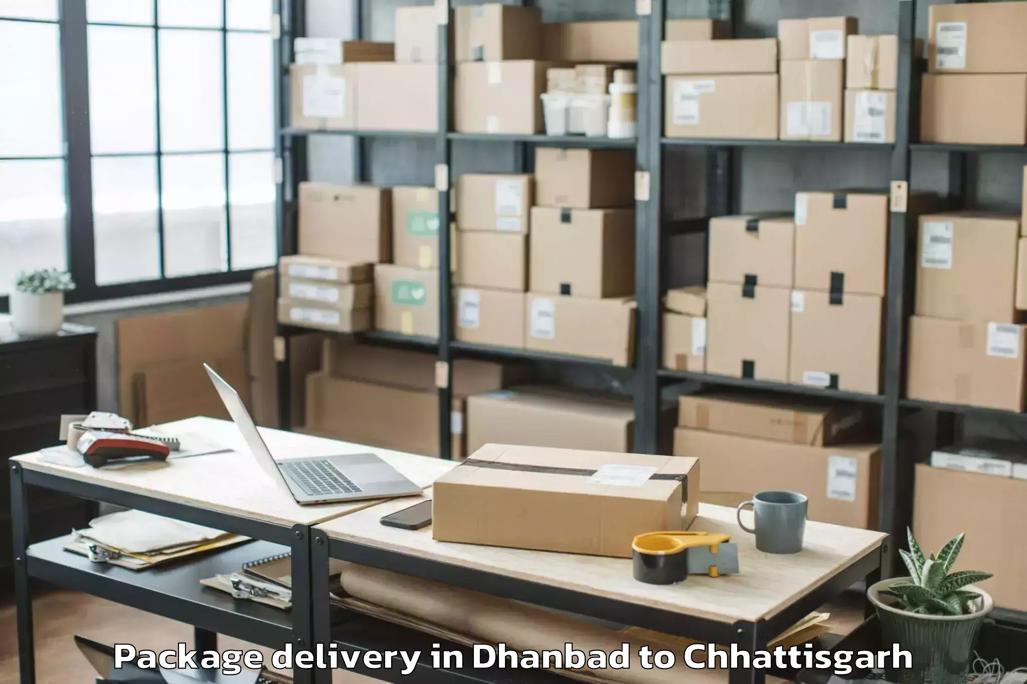 Quality Dhanbad to Saraipali Package Delivery